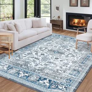 Ultra Soft Boho Print Entryway Rug Stain Resistant Washable