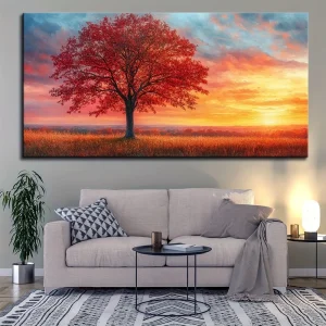Tree of Life Canvas Print Wall Art - Classic Vintage Landscape
