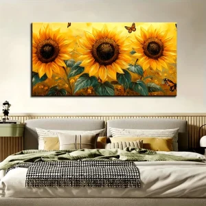 Sunflower Art Canvas painting, Home Decor Wall Art