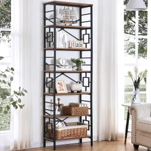 HOMISSUE 84 Inch Tall Industrial 7 Tier Metal Frame Bookshelf
