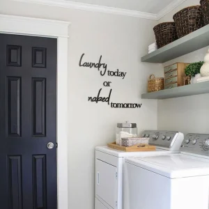 5pc Iron Wall Lettering Laundry Today or Naked Tomorrow
