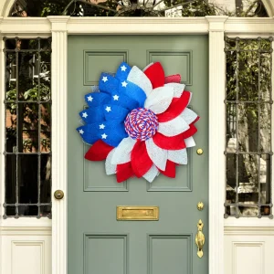 Independence Day Sunflower Shaped Door Window Wreath