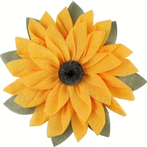 Burlap Yellow Sunflower Wreath Hanging Decor